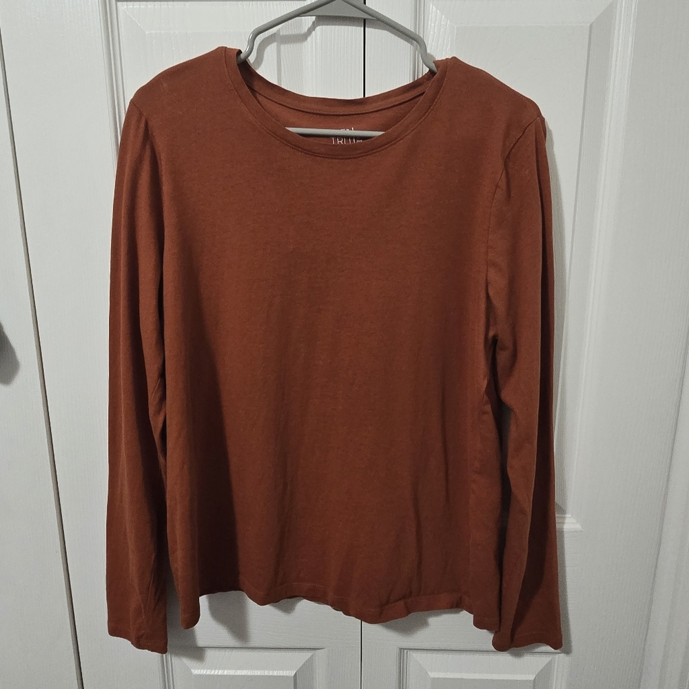 Time & Tru Men’s L Rust Brown Long Sleeve Shirt